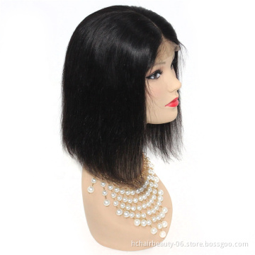 Raw Indian Virgin Natural Human Hair Bob Wig Hd Full Lace Front Human Hair Wig Straight Short Bob Wigs